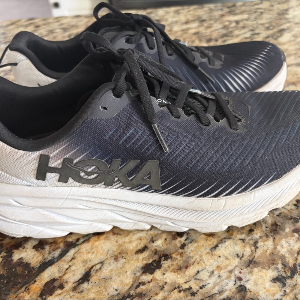 Hoka Rincon 3 Women Black and White Athletic Shoes